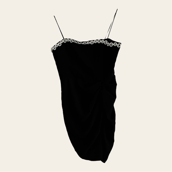 Amanda Uprichard Black Strapless Mini Dress Mohan Crystal Embellished Medium - Picture 4 of 11